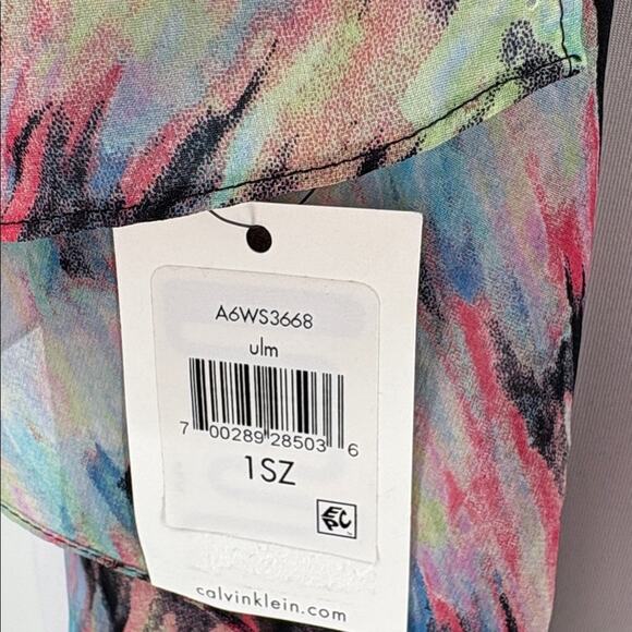 Calvin Klein Women’s Lightweight Multicolor Abstract Print Scarf – New 27 x 70 - Picture 7 of 13